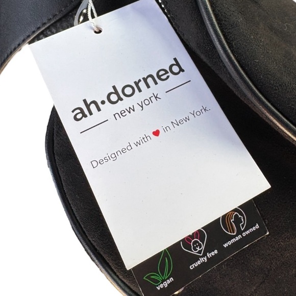 Adhorned NY Vegan Suede Leather Studded Sling Crossbody Bag - Picture 6 of 8